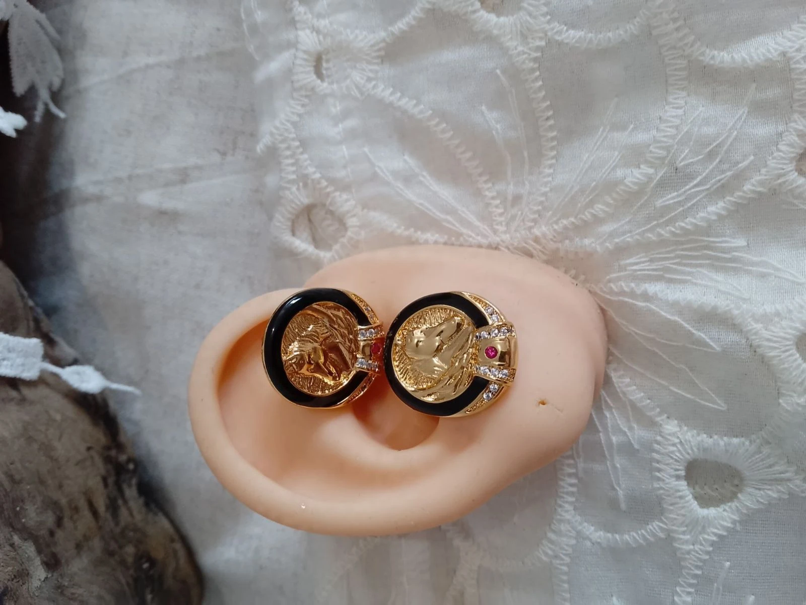 Pendientes bohemios de caballo dorado – photo 3